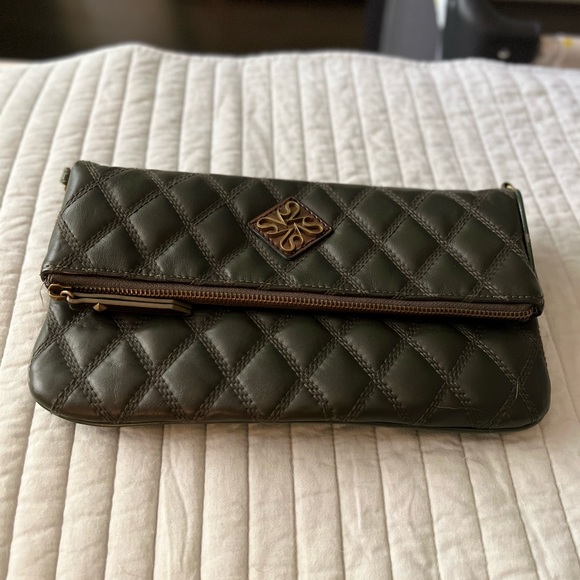 Dark Green Quilted Crossbody Bag - Picture 1 of 3
